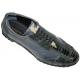 La Scarpa "Zeus" Grey Genuine Ostrich And Lambskin Leather Casual Sneakers With Silver Alligator On Front